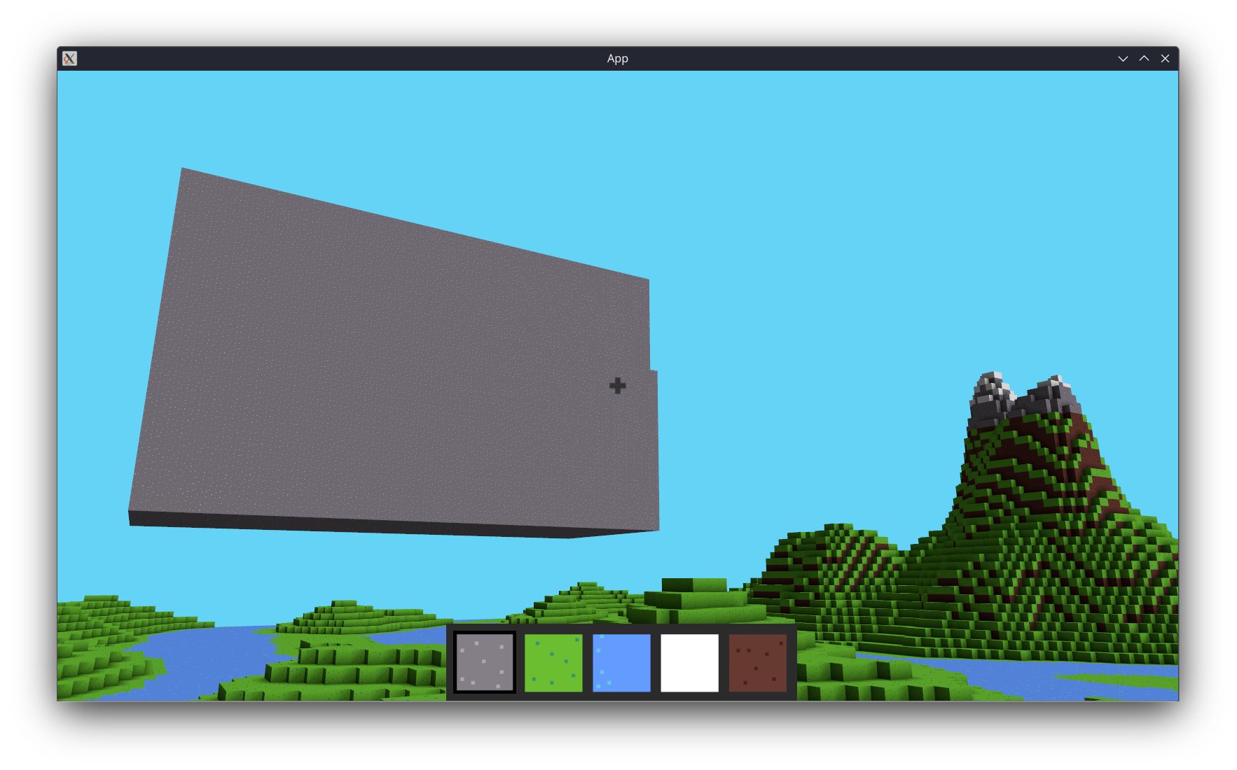 The large stone monolith from the previous screenshot now appears with less than half of its original size; as a result, it no longer overlaps with the mountain.