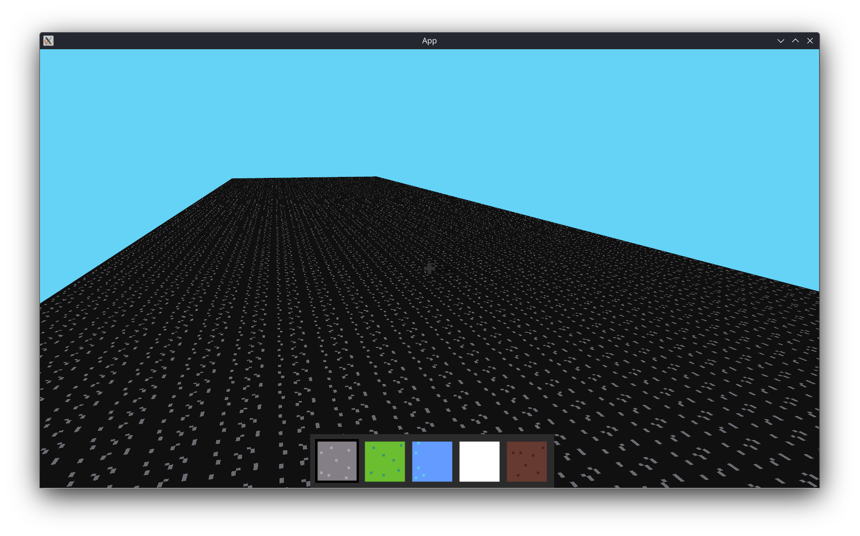 The top of a mysterious monolith, lined with black blocks that were not part of the showcase, nor seem available to the player.