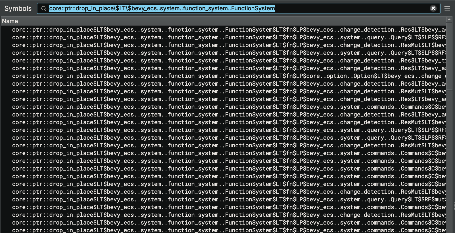 The many search results for the aforementioned search query, filling the search window.