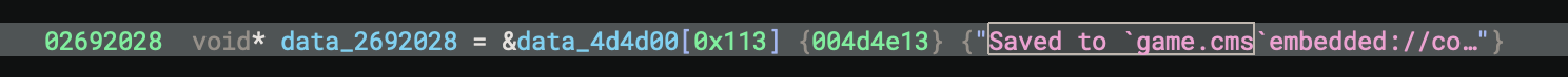 One of the references points to the specific string we are looking for.